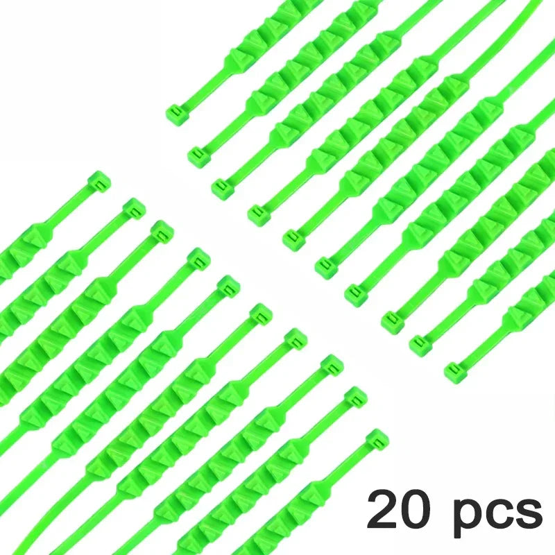 10pcs Anti-Skid Snow Chains for Motorcycles Bicycles Winter Tire Wheels Non-slip Cable Ties Motorbike Emergency Tire Chain Tool