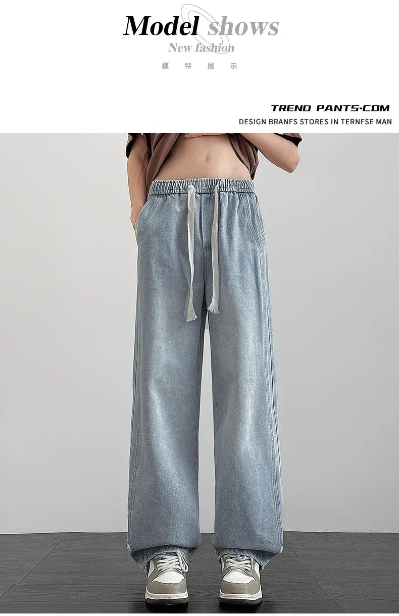 Men's denim pants American retro straight leg jeans loose and breathable suitable for daily casual street men's essential items