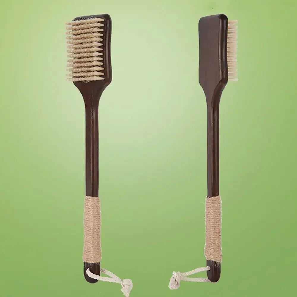 Skin Care Wood Long Handle Brush Ergonomic Self Care Bath Exfoliating Brush Soft Bristles Massage Brush Skin Cleanser