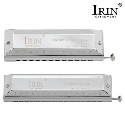 IRIN Harmonica 12/16-Hole 48/64-Note Chromatic Harmonica Semitones Mouth Organ Professional Harmonica Woodwind Instrument