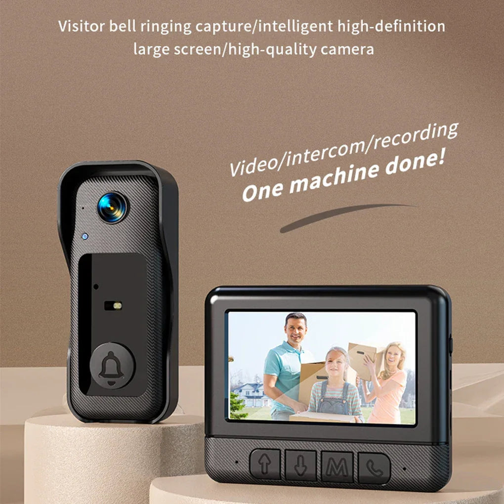 4.3’’video Doorbell 2.4G 130° Security Camera Door and Screen Intercom Door Bell IR Night Vision Wireless Doorbells Home Safety