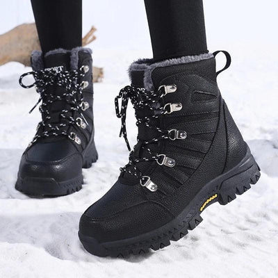 2025 New WinterFleece-Lined Thickened Wear-Resistant Outdoor Climbing Shoes Women's Cotton Snow Boots High-Top Cotton Shoes