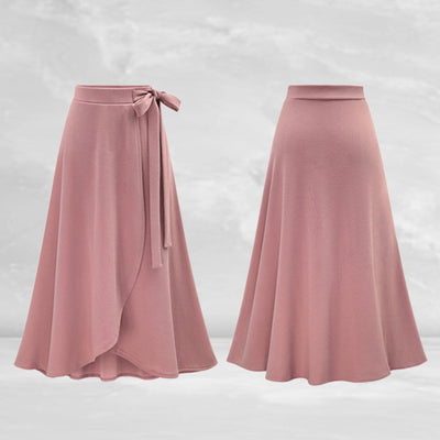Elegant Long Skirt for Women Bandage Solid Color Split Large Hem Skirt Office Lady Casual Skirt 2021 Summer Female Clothes