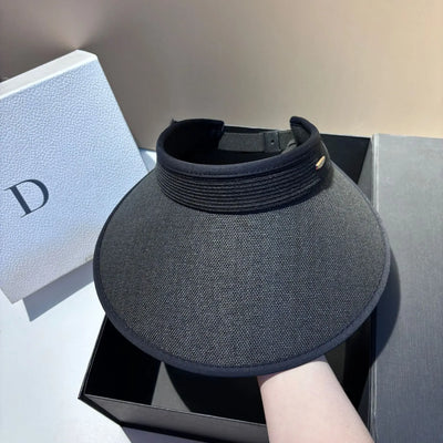 Luxury Panama Sunscreen Sun Hats for Women Big Brim Straw Hat UV Protection Adjustable Sports Summer Tennis Golf Empty Top Hat