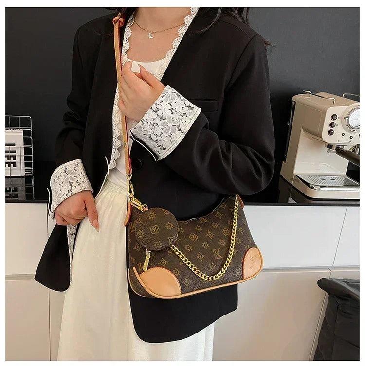 Famous designer elegant handbags leather for women ladies crossbody shoulder bag classic popular and lightweight