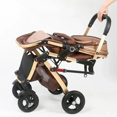 3-in-1 Twin Baby Stroller with Car Seat,portable Foldable Baby Stroller High View Newborn Baby Stroller Can Sit and Lie