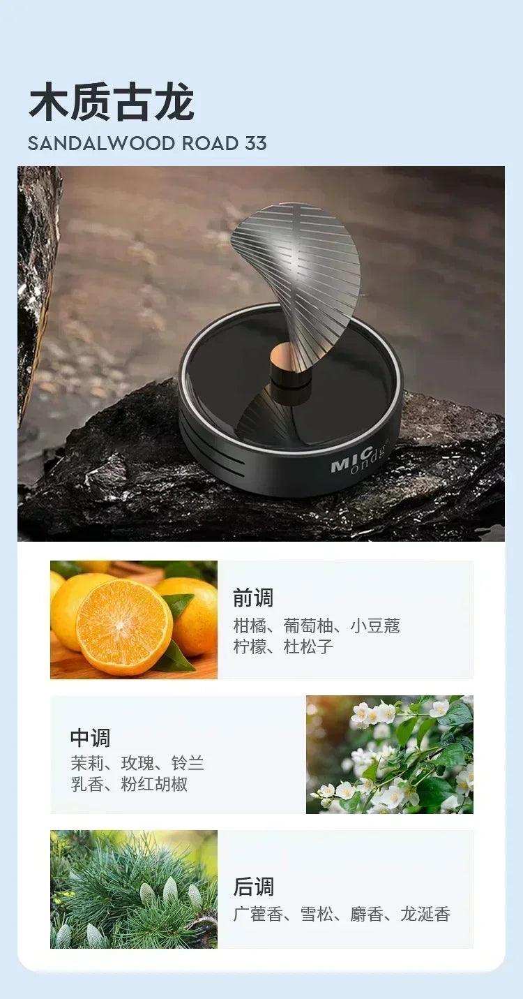 Car aromatherapy perfume car premium sense of niche rotating solar gold leaf net red new