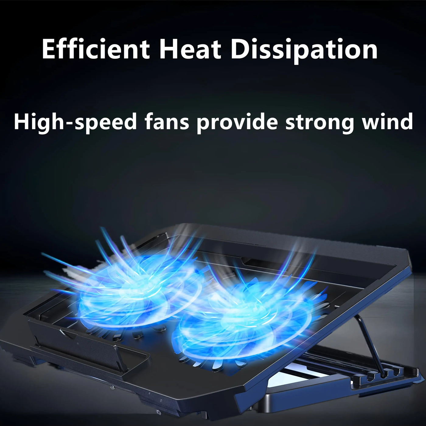 USB Gaming Laptop Cooling Pad with Adjustable Bracket - Blue Led Fan Display, Compatible with 11-17inch Laptop, Durable Structure Suitable for High Performance Games and Multiple Tasks, Notebook Cooler, Multi-Ask Accessories,
