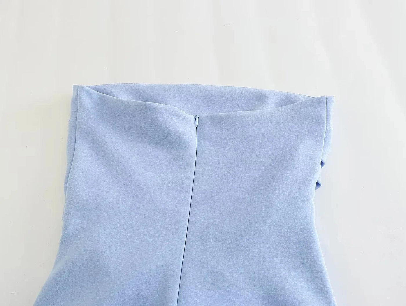 TRAF Dress Women Off Shoulder Corset Short Dresses Ruched Backless Blue Black White Dress Woman Sexy Bodycon Party Dresses