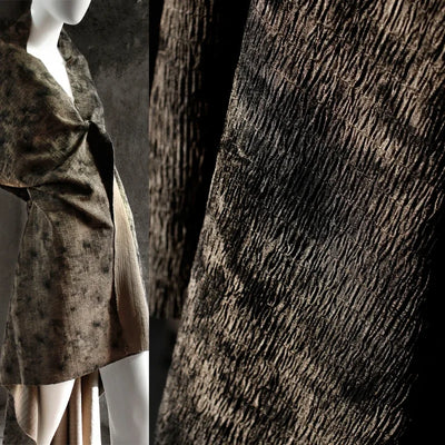Moss Three-dimensional Folds Irregular Texture Stir Fried Fabric Meilad New Chinese Style Vintage Clothing Designer Fabric