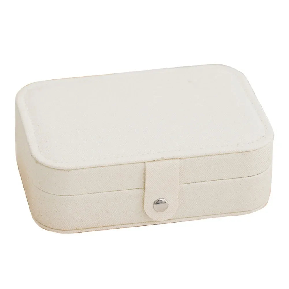 Portable Jewelry Storage Box Travel Organizer Jewelry Case Leather Storage Earrings Necklace Ring Jewelry Organizer Display