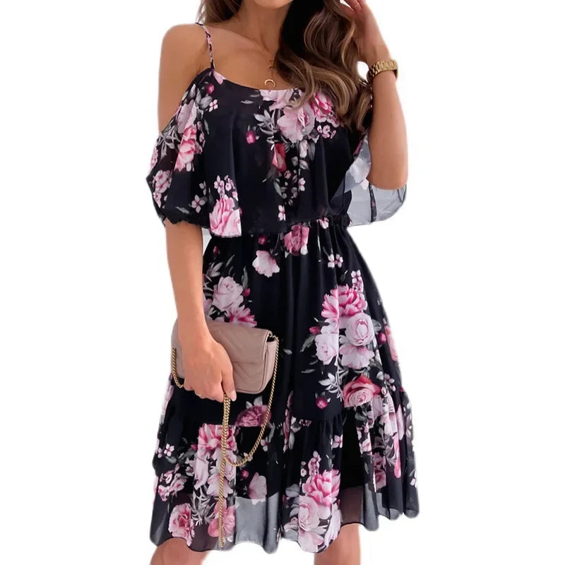 Slip Maternity Dress Women Summer Floral Thin Chiffon knee-Length es Pregnancy Female Belly Pregnant Beach
