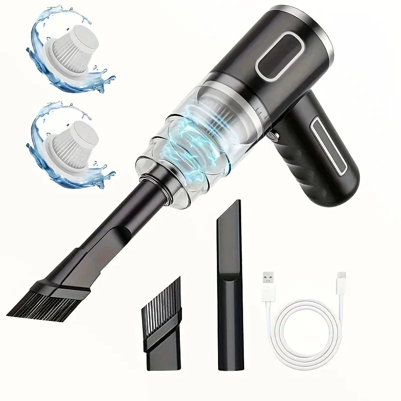 Portable Wireless Car Vacuum Cleaner with Strong Suction USB Rechargeable Mini Vacuum for Car Home Office Compact Spaces