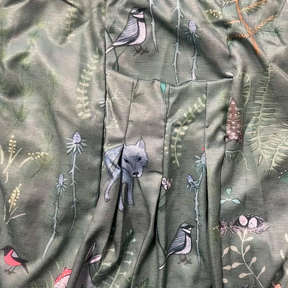 Women‘s Summer Floral Print Skirts Casual Trendy Pleated Skirts with Pockets Elastic High Waist Flowy Loose Skirts Holiday Dress