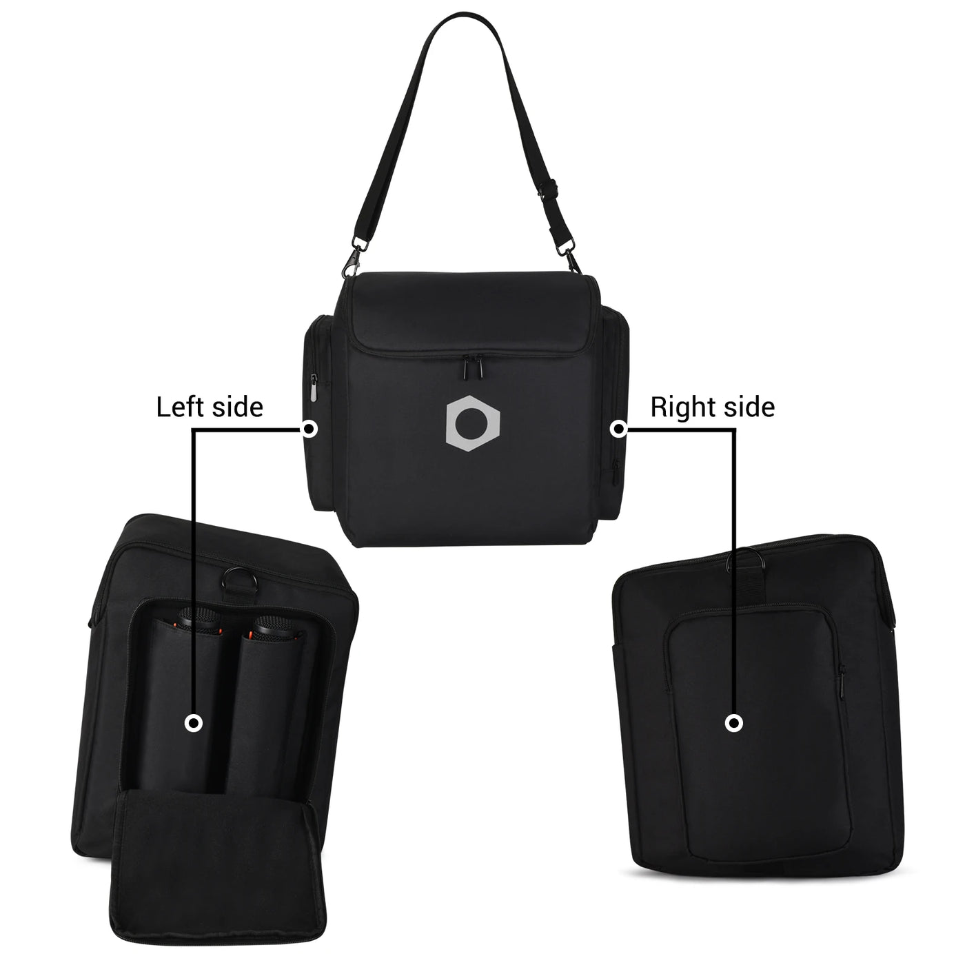 Speaker Carry Case with Microphone Pockets Portable Protective Case Large Capacity Padded Storage Bags for JBL PartyBox Encore 2