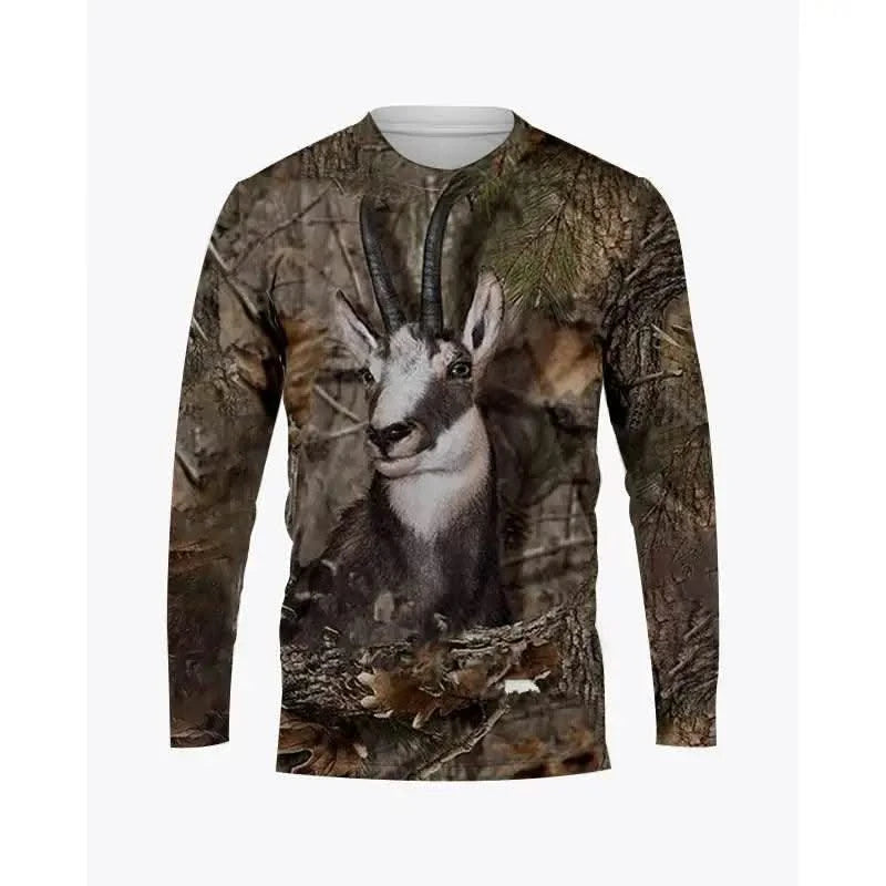 Men's Long Sleeve T-shirt 3D Camouflage Printed T-shirts Hunting Animals T Shirts Casual Tshirt Ropa hombre Tops Tshirt Outdoors