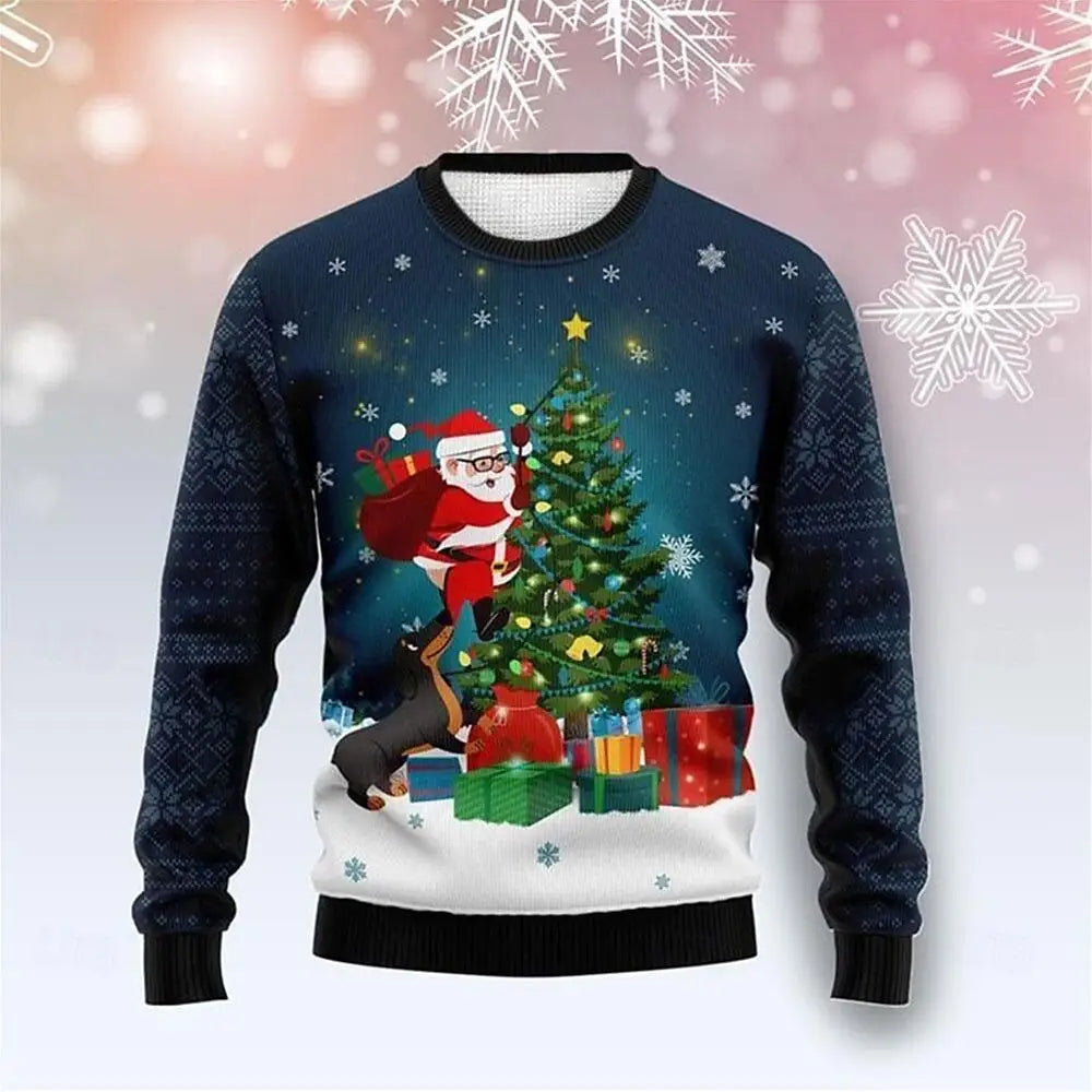 Ugly Christmas Sweater Men's Sweater Snowman Pullover Jumper New Years Eve Daily Vacation Long Sleeve Crewneck Fall Winter 2025