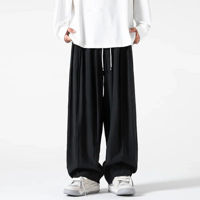 Men's Wide Leg Pants Fashion Loose Harem Pants Solid Color Harajuku Sweatpants Streetwear Unisex Casual Trousers Plus Size 5XL
