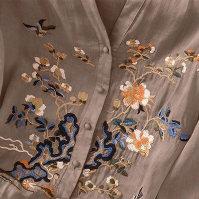 3/4 Sleeve Linen Tops For Women