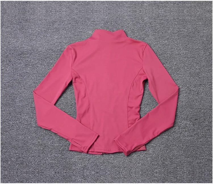 Workout sport jacket long sleeve gym training clothing yoga sportswear women