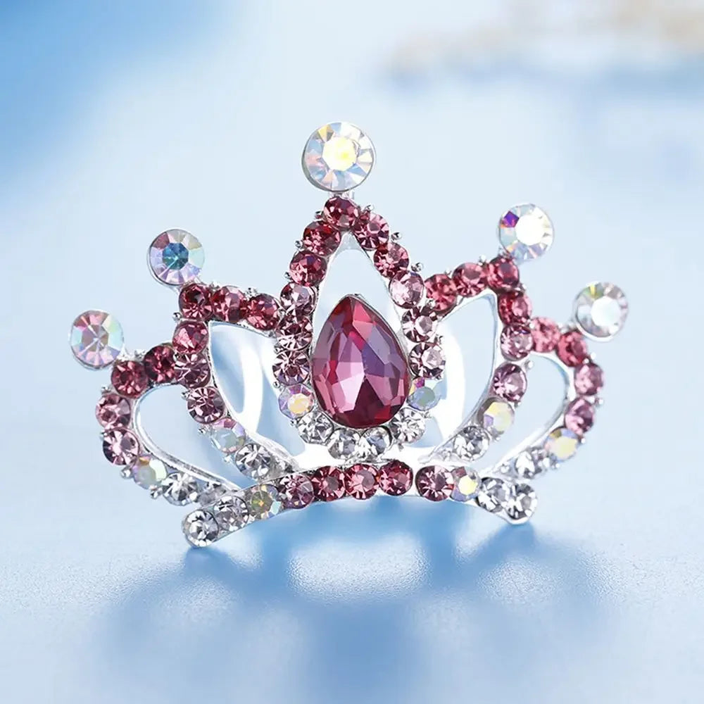 Fashion Women Mini Hairpin Hairclip Headpieces Princess Hair Jewelry Tiara Crown Hair Comb Crystal Rhinestone Flower