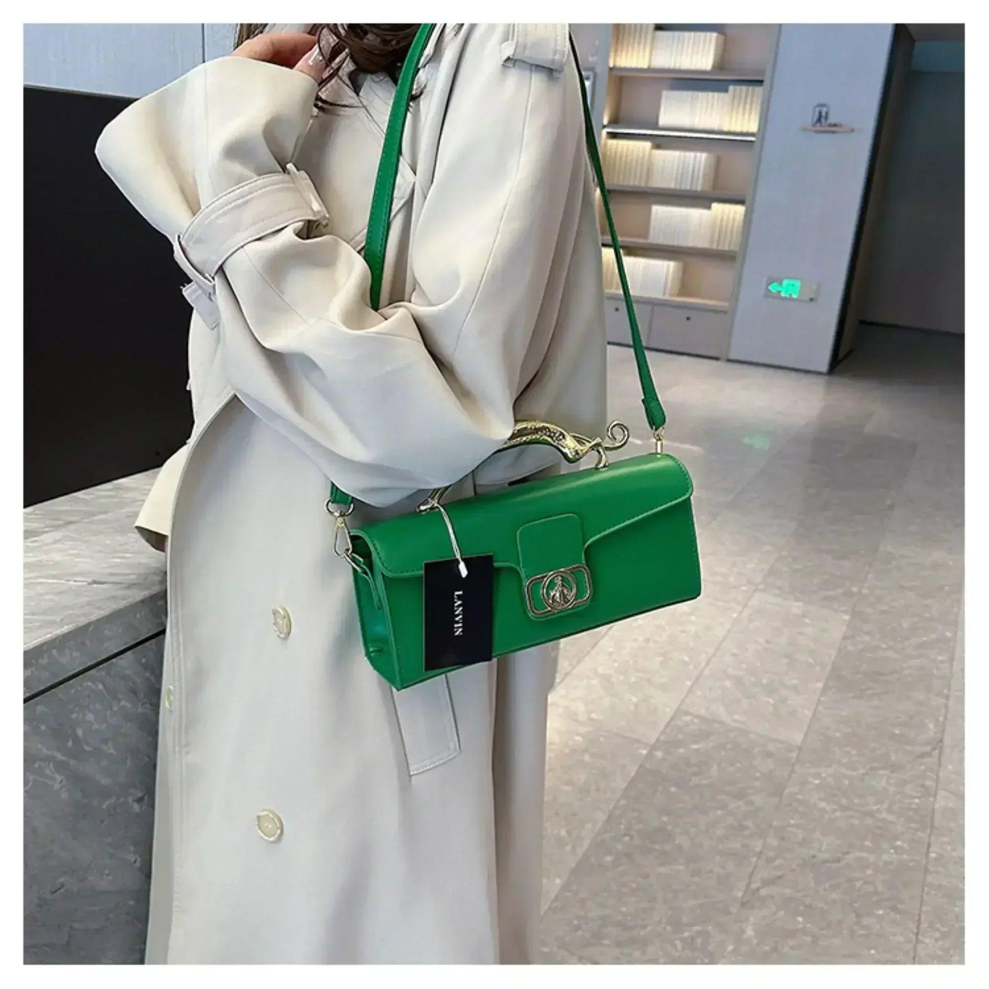 Women’s handbag new bags for women metal handle leather famous brand designer crossbody fashion trend shoulder bag