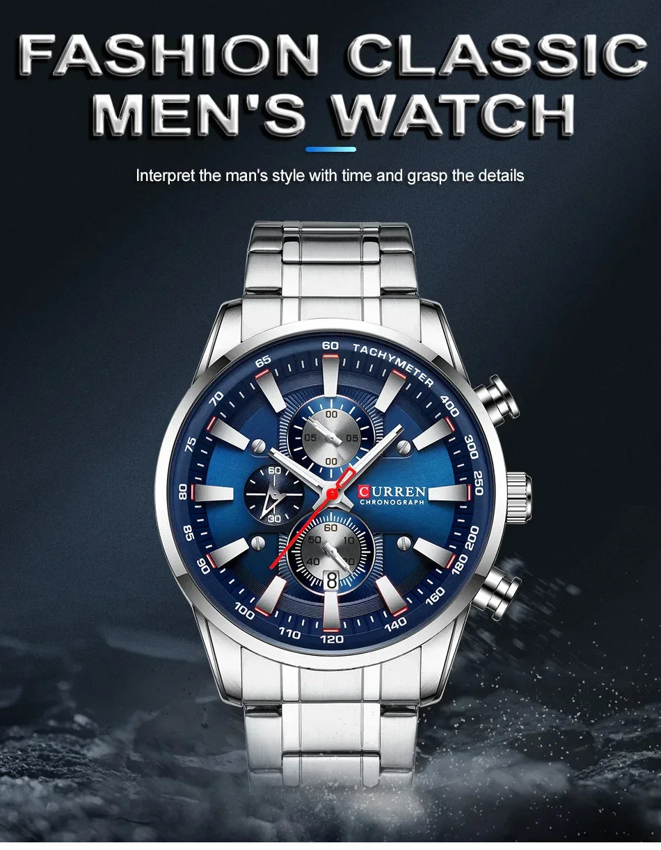 New Watches for Men Top Luxury Brand CURREN Quartz Men’s Watch Sport Waterproof Wrist Watches Chronograph Date Relogio Masculino