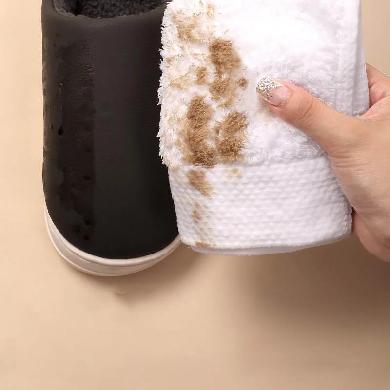 Indoor Home Comfort 2025 New Winter Slippers for Men & Women: Plush Warm Fleece Lining, Anti-Slip Thick Sole