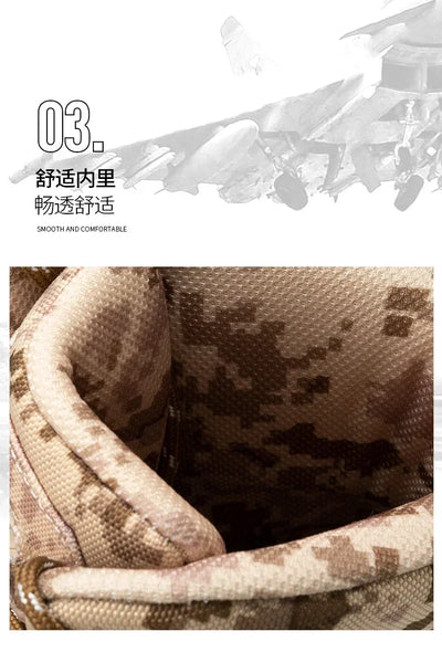 2025 Men Boots Tactical Shoes High Top Hiking Durable  Anti-Slip Outdoor Climbing Trekking Shoe Military Tactical Low Boots Male