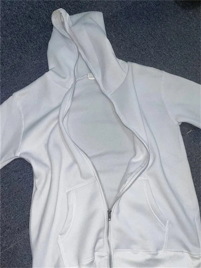 Zipper Hoodies Women/Men Fashion Long Sleeve Hooded Fleece Sweatshirt