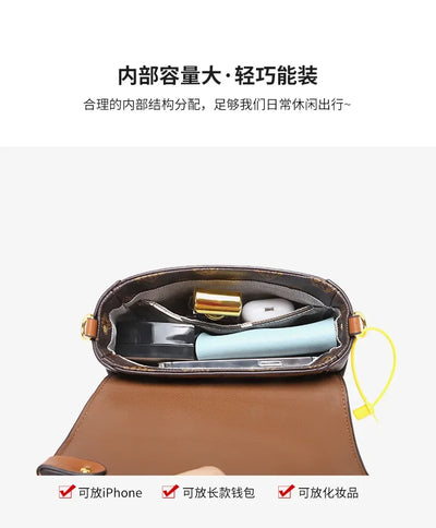 Women's Leather Hand Bag Fashionable And Elegant By Famous Designer Luxury Brand Classic Shoulder For Daily