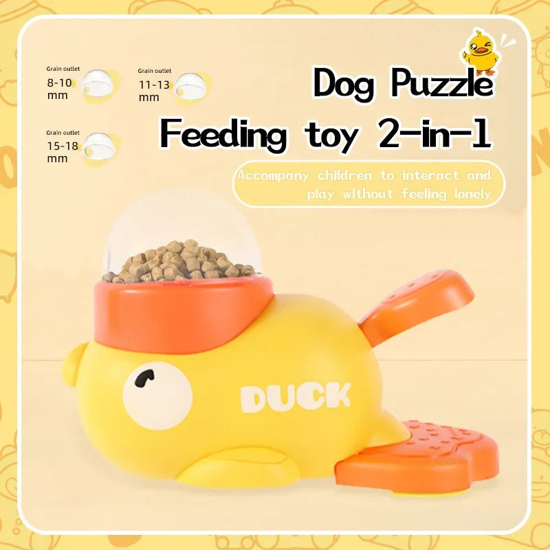 Pet Snack Feeder Dog Food Dispenser Automatic Feeder Puppy Cartoon Duck Design Used to Train Dogs Accessories Cats Cat Supplies