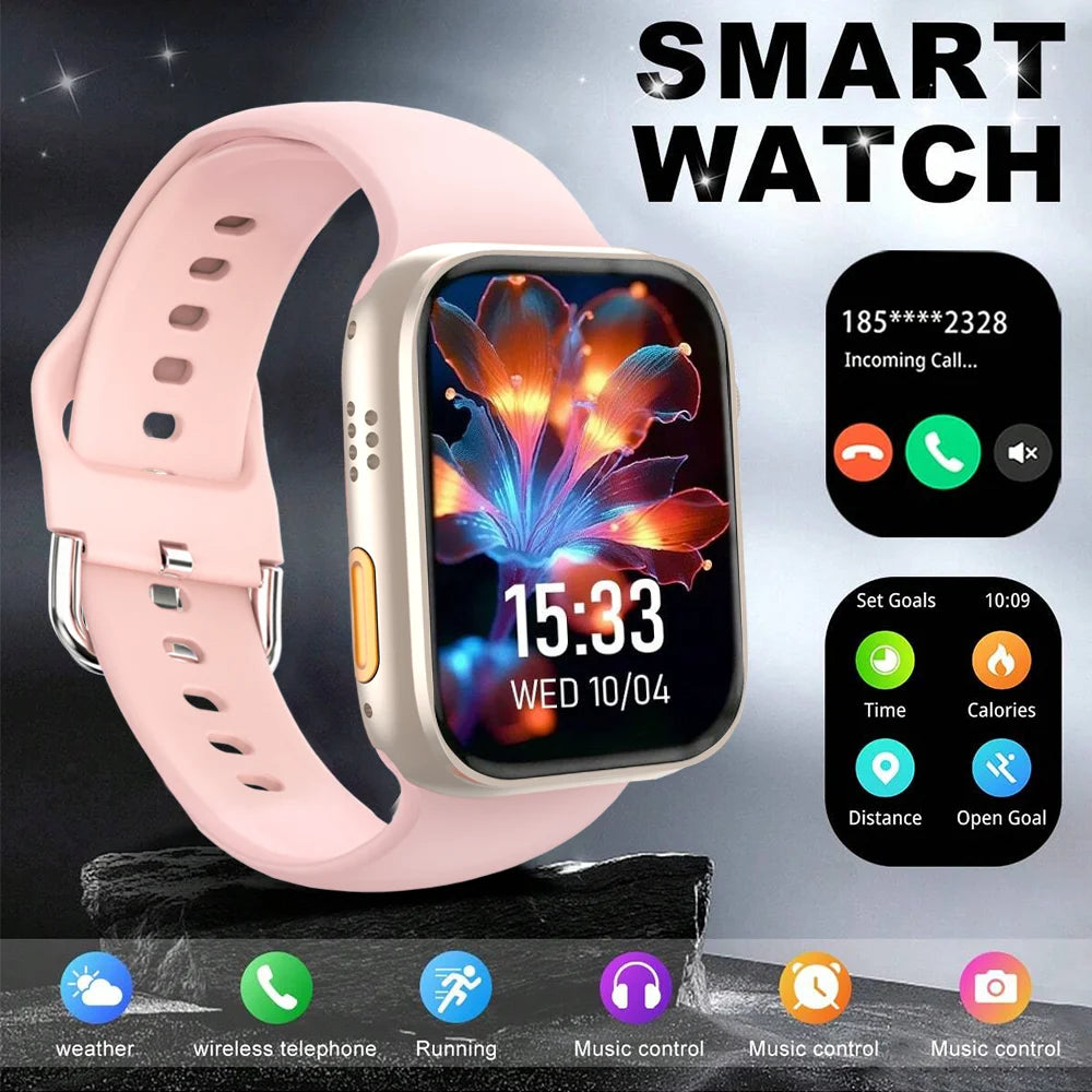 Smart Watch with 2.01-Inch HD Display – Wireless Calling/Dialing, Alarm/Message Notifications, Fitness Tracking, Music Control.