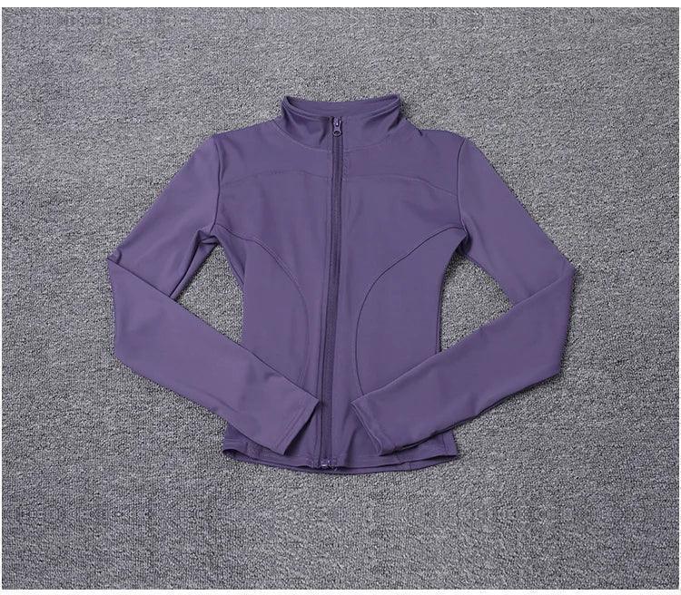 Workout sport jacket long sleeve gym training clothing yoga sportswear women