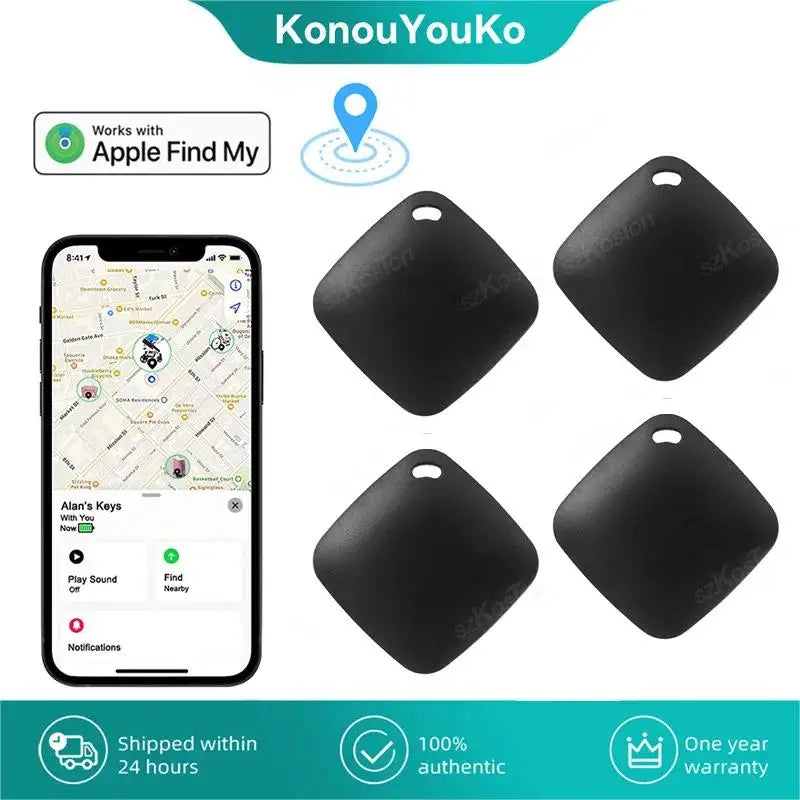 Konouyouko black square keychain with matte finish for Smart iTag tracker