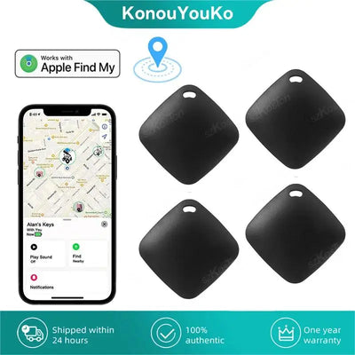 Konouyouko black square keychain with matte finish for Smart iTag tracker