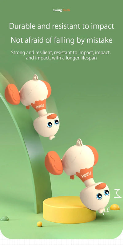 Baby Toy Swing Duck Toy Cartoon Press Vehicles Glide Animal Inertia Pull Back Cars Early Education Toys for Toddlers Boys Girls