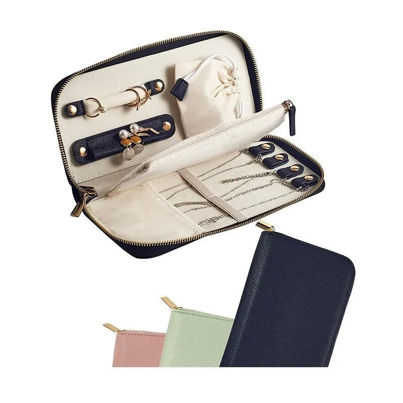 Travel Jewelry Organizer Case For Tangle-Free Necklaces Earrings Rings Bracelets Storage Fashion Portable Jewelry Travel Bags