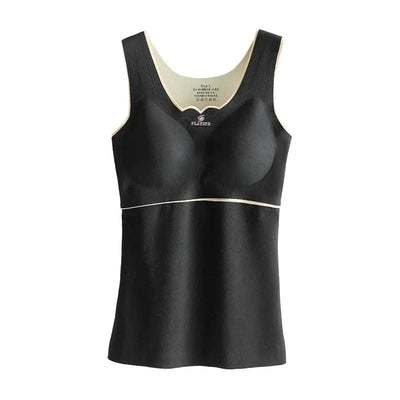 Thermal Underwear Velvet Vest Winter Women’s Solid Bottom with Chest Pad Camisole Slim Warm Sling Vest Female Thermal Underwear