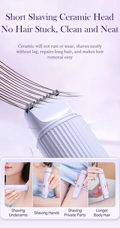 Electric Razors for Women 2in1 Bikini Trimmer Facial Mustache Shavers for Ladies Body Underarms Legs Portable Painless Epilator