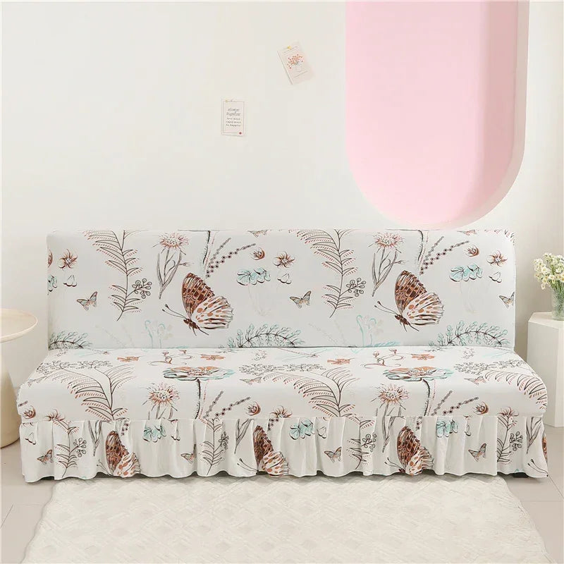 Print Armless Sofa Bed Cover Without Armrest Elastic Folding Furniture home Decoration Bench Cover