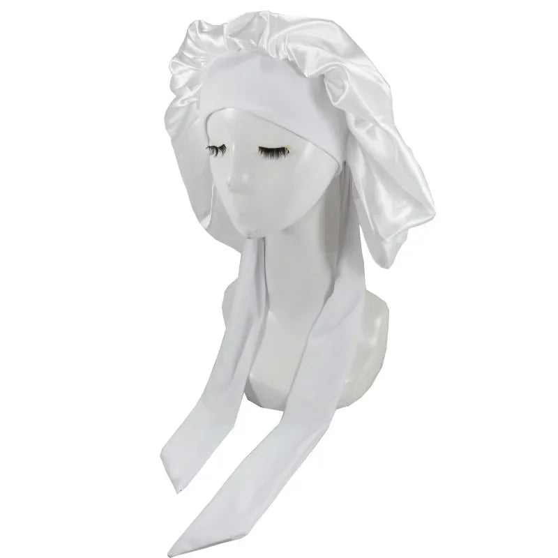 Satin Bonnet Silk Bonnet Adjustable Bonne For Sleeping Hair Bonnet With Tie Band Bonnets For Women Men