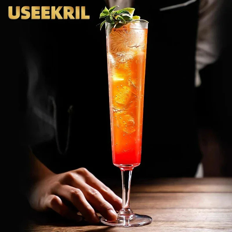 Creative Cocktail Glasses Cup Small Capacity Cold Drink Cups Milkshake Juice Long Drink Cup Champagne Glass Cups Drinkware Tools