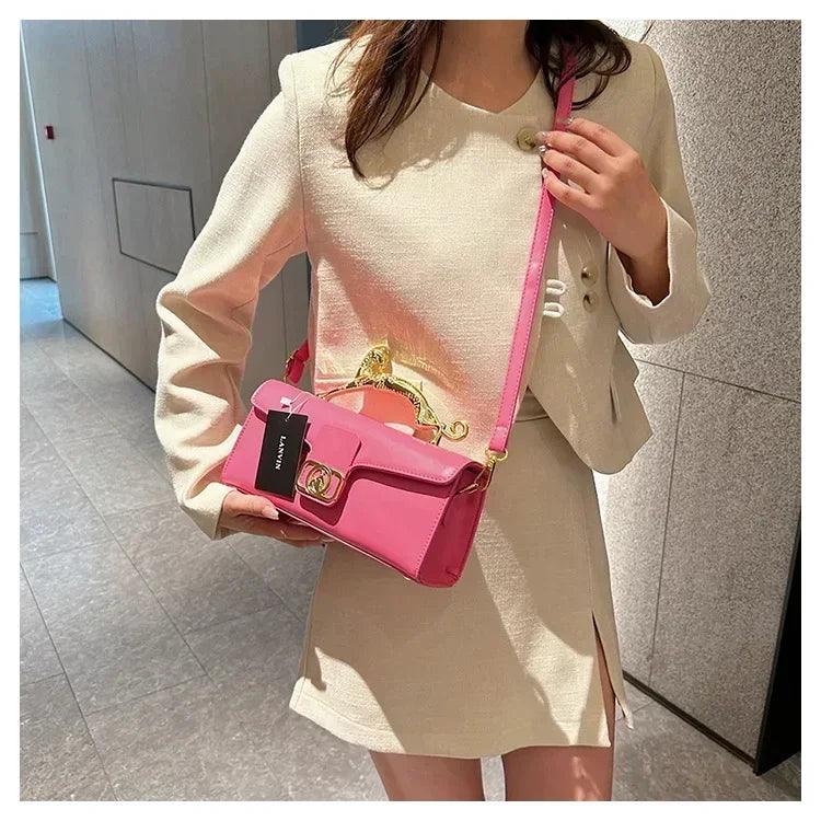 Women’s handbag new bags for women metal handle leather famous brand designer crossbody fashion trend shoulder bag