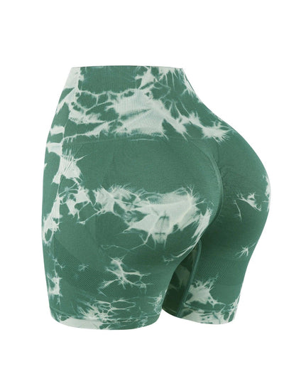 Women's Tie-Dye Yoga Shorts Leggings For High Waist
