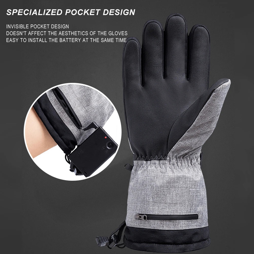 Electric Heated Gloves Rechargeable Waterproof Thermal Gloves Winter Ski Motorcycle Gloves Hand Warmers Electric Heated Equipmen