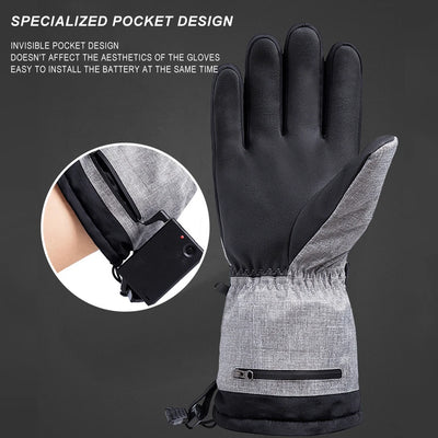 Electric Heated Gloves Rechargeable Waterproof Thermal Gloves Winter Ski Motorcycle Gloves Hand Warmers Electric Heated Equipmen