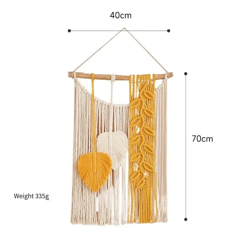 Home Decor Tapestry Handwoven Wall Hanging Living Room Guesthouse Wall Cover Tassel Ornament Craft Weave Stylish Wall Art