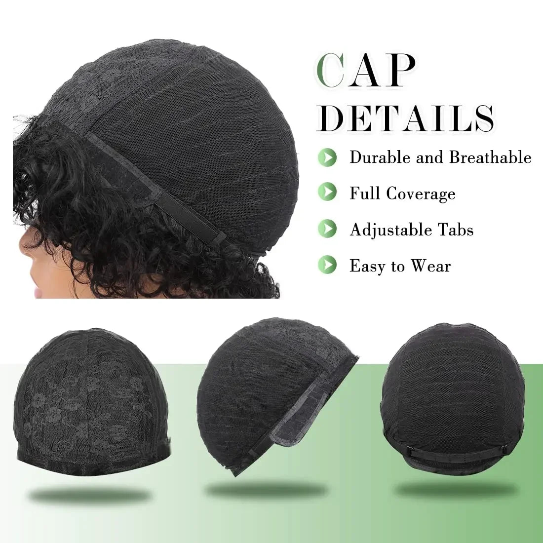 Short Curly Human Hair Wigs for Black Women Pixie Curly Bob Wig Glueless Side Part Kinky Curly Deep Curly Human Hair No Lace Wig