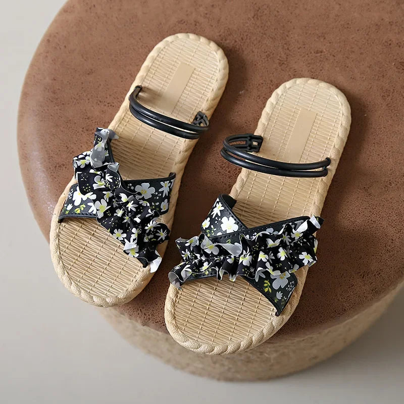 2025 New Floral Flip Flops for Women - Fashion Flat Sandals, Non-Slip Summer Slides for Beach/Outdoor, Trendy Ladies Casual Shoe